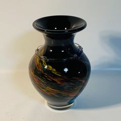 昭和レトロ】カメイガラス 花瓶 金彩 マーブル グリーン 耳付き - メルカリ