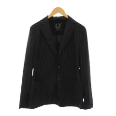 ティージャケット T-JACKET テーラードジャケット ブレザー ストライプ アウター M 紺 ブラウン /YM