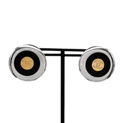 CHANEL シャネル ココマーク ラウンド イヤリング 2.9cm シルバー/ゴールド 97A 【中古】