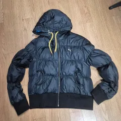 プーマ ブラック グースダウン アウター フーデ