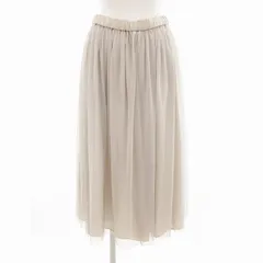 シップス SHIPS ギャザースカート フレア リバーシブル チュール ロング丈 グレー /HO