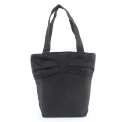 極美品 YSL イヴ サンローラン リボン トート バッグ 肩掛け ショルダー ハンド ブラック 黒 A4 レディース EEE DU47-6【中古】