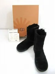 アグ UGG クラシック ショートロック ブーツ 1007491 22cm ブラック 箱入り 中古■