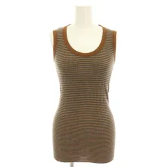 フミカ ウチダ FUMIKA_UCHIDA ボーダーUネックノースリーブ BORDER U-NECK NO-SLEEVE タンクトップ ボーダー柄 F 茶 ブラウン FU-L-UW003 /YTのサムネイル