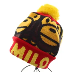 アベイシングエイプ A BATHING APE ニット帽 ニットキャップ ビーニー 帽子 ロゴ 赤 レッド 黄 イエロー 黒 ブラック /AN18 ■MAのサムネイル