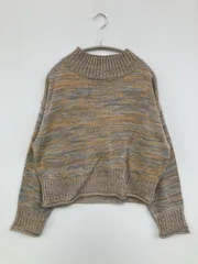 ehka sopo エヘカソポ ニット/セーター F ベージュ ニット ボーダー柄 ショート丈 長袖 タートルネック/ハイネック