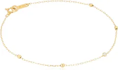 【新品・送料無料】4℃ K18YGダイヤブレスレット 華奢 プレゼント