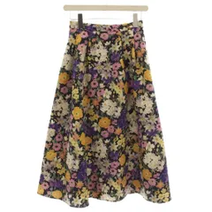 トッカ TOCCA MIRAGE スカート 花柄 フレアスカート ロング 0 ネイビー ピンク SKTONW0220 /☆Gのサムネイル