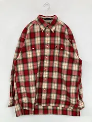 TOMMY HILFIGER トミーヒルフィガー シャツ/ブラウス L レッド コットン チェック柄 ワンポイント ブランドロゴ ミドル丈 長袖 ボタンダウン
