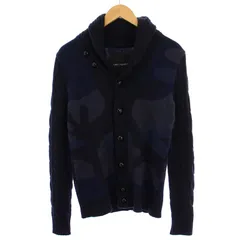 ウノピュウノウグァーレトレ 1PIU1UGUALE3 BIG CAMO CARDIGAN ニット カーディガン 長袖 カモフラ 迷彩柄 ウール 切替 3 ネイビー MRK037 /BMのサムネイル
