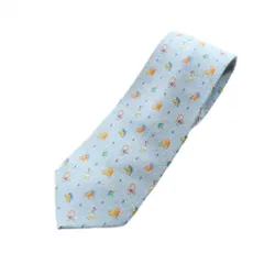 ブルガリ BVLGARI ネクタイ レギュラータイ ロゴ 総柄 絹 シルク 青 ブルー ■GY18 /MQ