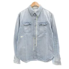 インヘリット INHERIT デニムシャツ 42 ライトブルー 長袖 ウォッシュ加工 刺繍 /UO