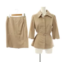 インディヴィ INDIVI セットアップ 七分袖ジャケット スカート 36 38 ベージュ /DO ■OS