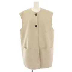 ザラ ZARA ベスト カットオフ ロング ポケット S ベージュ /HN