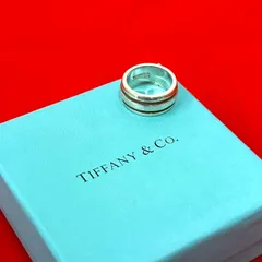 極 美品 TIFFANY&Co. ティファニー グルーブド ダブルラインリング 925 指輪 10号 アクセサリー メンズ レディース シルバー 41273