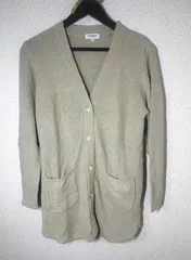 McGREGOR マックレガー ニット カーディガン M ベージュ 綿95% Vネック 春夏向き 薄手 メンズ 311828173 双日インフィニティ 凹凸感のあるワッフル編み 清潔感 きれいめ カジュアル