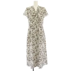 イエナ IENA シャツワンピース マキシ ロング 花柄 プリント 半袖 36 アイボリー /HN