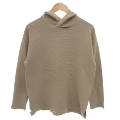 グリーンレーベルリラクシング ユナイテッドアローズ green label relaxing PE/MIX RIPPLE ニット パーカー 長袖 M ベージュ リブ /FFのサムネイル