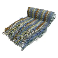 MISSONI(ミッソーニ) ストール(ショール)美品  - ライトブルー×ライトグレー×マルチ ラメ ウール