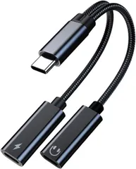 usb c 二股ケーブル イヤホン 変換 2in1 Type-C 分岐ケーブル イヤホンジャック変換 タイプc アダプタ