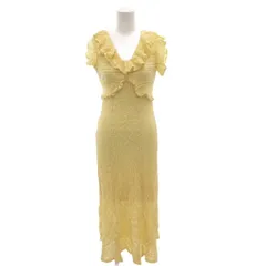 リリーブラウン Lily Brown 25SS カットレースフリルワンピース ドレス ロング マキシ F 黄 イエロー LWCO252017 /FF