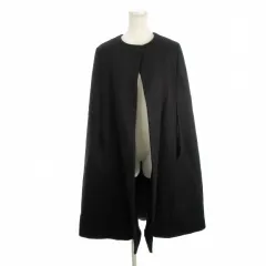 ザラウーマン ZARA WOMAN ケープコート ポンチョ S 黒 ブラック ノーカラー ケープスリーブ フロントボタン /AH22 ■ECA002のサムネイル