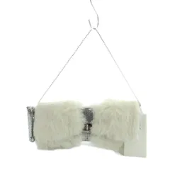 アルマーニエクスチェンジ A/X ARMANI EXCHANGE ハンドバッグ フェイクファー ロゴ スクエア 白 ホワイト シルバー色 ■GY35 /MQのサムネイル