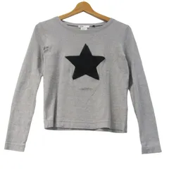 ダブルスタンダードクロージング 長袖Ｔシャツ トップス 星柄 レディース 36サイズ グレー×黒 DOUBLE STANDARD CLOTHING 【中古】