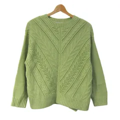 サマンサモスモス ニット トップス 長袖 透かし編み セーター プルオーバー レディース Fサイズ グリーン SM2 【中古】