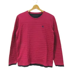 バーバリーブラックレーベル 長袖Ｔシャツ トップス ボーダー柄 ホースマーク レディース 3サイズ パープル BURBERRY BLACK LABEL 【中古】