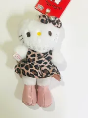 (新品) ピンク レオパード Long ロング キーホルダー hello kitty(ハローキティ) ぬいぐるみ キーホルダー