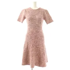 エイミーイストワール eimy istoire ハーフスリーブフレアーツイードニットワンピース F スモークピンク /ES ■OS ■SH