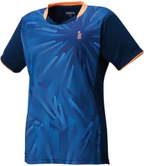 ゴーセン GOSEN テニス レディースゲームシャツ トップス 半袖Tシャツ 吸汗速乾 日本ソフトテニス連盟審査合格品 日本バドミントン協会審査合格品 着替え 部活 クラブ活動 サークル  T2553 17 ネイビー