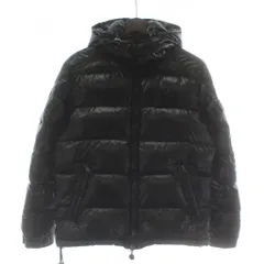 モンクレール MONCLER マヤ MAYA ダウンジャケット アウター ナイロン フード ジップアップ ロゴ ワッペン 0 黒 ブラック 120914036605 68950 /XZ ■GY18
