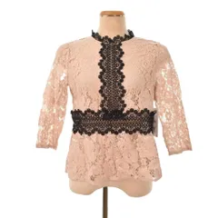 ザラ ZARA レース ブラウス カットソー 長袖 M ピンク ■GY58