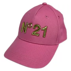 N゜21(ヌメロ ヴェントゥーノ) キャップ 1美品  - ピンク×ゴールド コットンのサムネイル