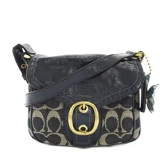 コーチ COACH ショルダーバッグ レザー キャンバス シグネチャー 紺 ネイビー 12533 /YT