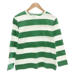 アニエスベー agnes b. BIOTOP 別注 Tシャツ カットソー T2 長袖 ボーダー 白 ホワイト 緑 グリーン /AE