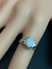 美品【ヴィンテージ】オパール シルバーリング 千本透かし  昭和レトロ 10号