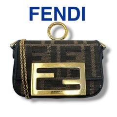 フェンディ 7AS045 ズッカ ナノバゲット チェーン バッグチャーム 美品 