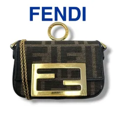 美品　FENDI　フェンディ　ズッカ ナノバゲット レザー ショルダーバッグ FENDI（フェンディ） ズッカ マンマバケット ショルダーバッグ