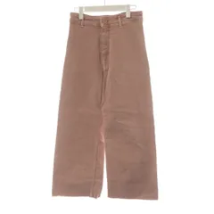 ザラ ZARA デニムパンツ ジーンズ 38 ピンク ワイドシルエット クロップド丈 切りっぱなし裾 /AN44 ■MA