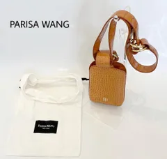 【未使用】PARISA WANG パリサワン ミニショルダーバッグ クロコ型押し キャメル 高級感 コンパクト 斜め掛け レディース
