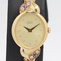 良品 稼働 セイコー 2E20-5320 QZ ブレスレットウォッチ ゴールド文字盤 レディース腕時計 2000000 NSK KZK ABC20662