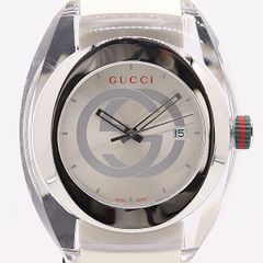 稼働品 GUCCI 137.1 腕時計 ホワイト ラバー シェリーライン - メルカリ