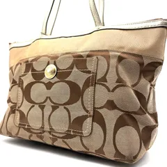 COACH y2k Signature Canvas Tote Bag 11691 / Brown & Beige