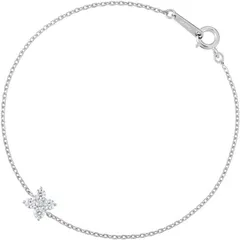【新品・送料無料】4℃ シルバーブレスレット 花 ダイヤ ギフト プレゼント