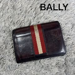 BALLY 二つ折り財布 ブラウン レザー - メルカリ