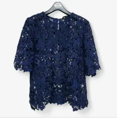 ZARA ザラ レディース ブラウス レース シースルー 夏 半袖 新品