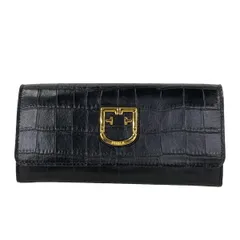 FURLA(フルラ) 長財布美品  - 黒 型押し加工 レザー